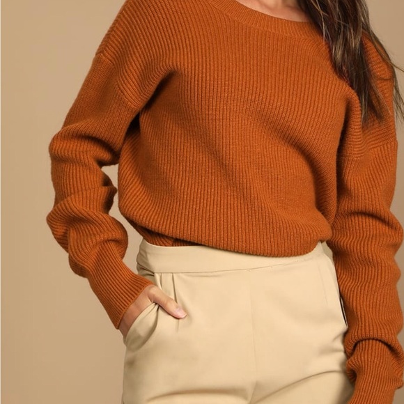 Lulu’s - Rust Brown reversible sweater - Picture 6 of 7